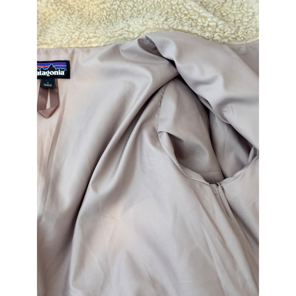Patagonia Women's Fleece Jacket Cozy Sherpa Full Zip Tan Beige Size Large EUC - Picture 11 of 15